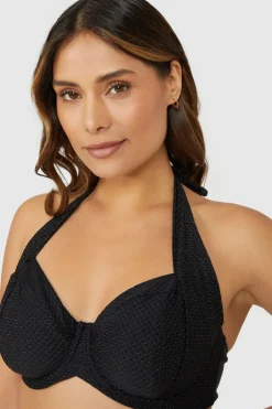 Gorgeous DD+ Gold Sparkle Balcony Non Pad Bikini Top