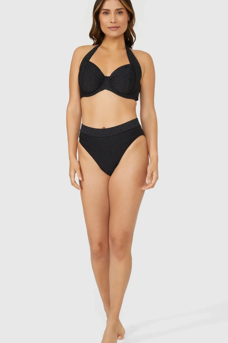 Gorgeous DD+ Gold Sparkle Balcony Non Pad Bikini Top
