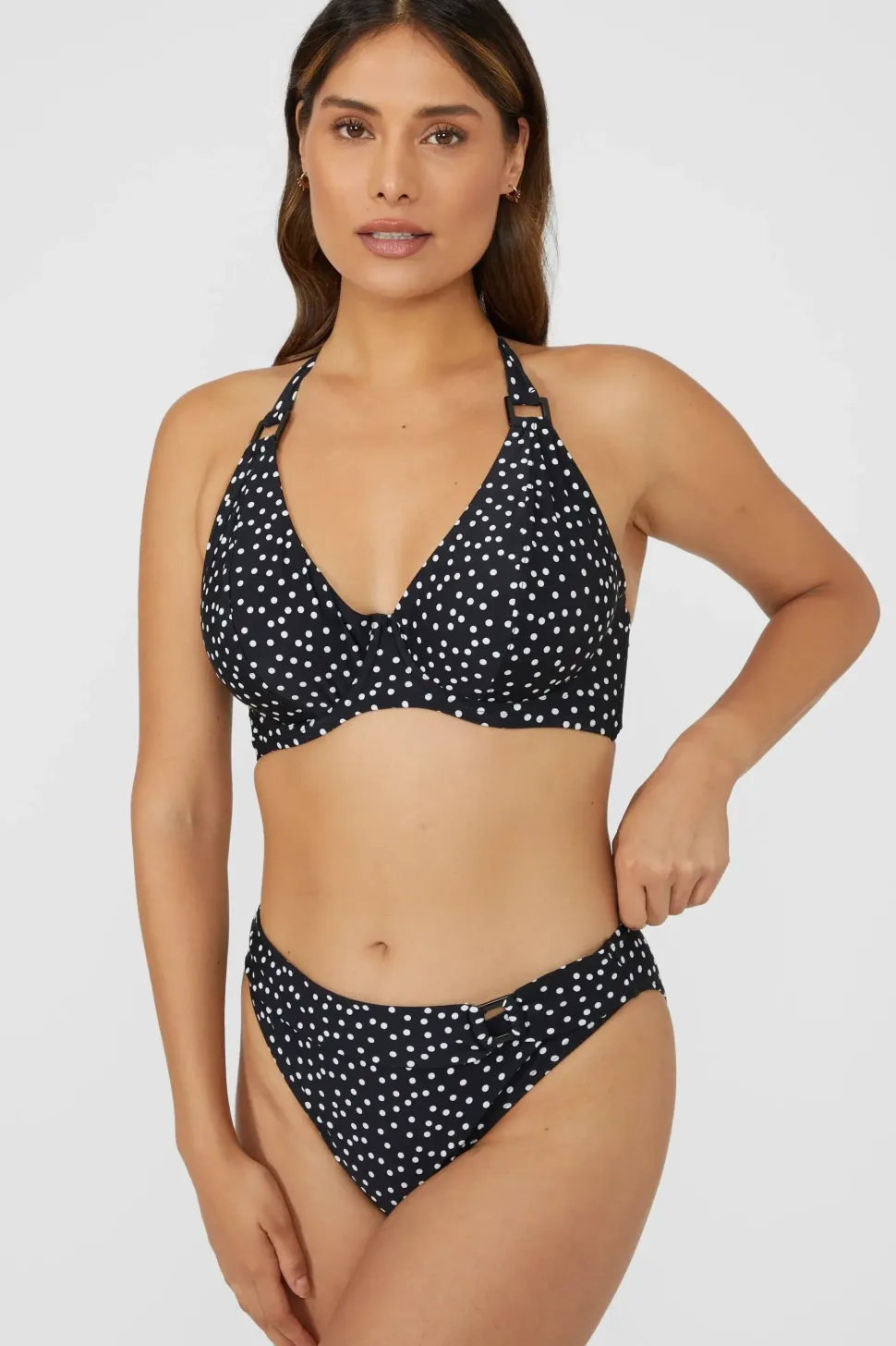 Gorgeous Spot Bikini Bottom With Ring Detail