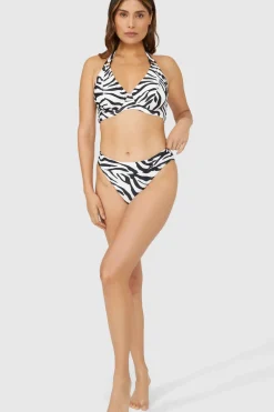 Gorgeous Zebra Plunge Non Pad Bikini Top
