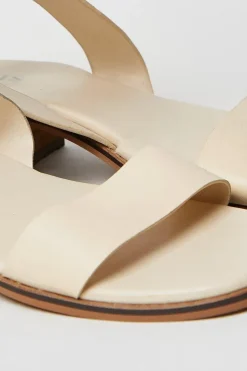Gracie Leather Low Stacked Heeled Sandals