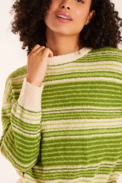 Gradient Stripe Velour Knit Jumper