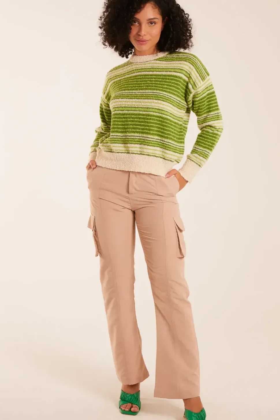 Gradient Stripe Velour Knit Jumper