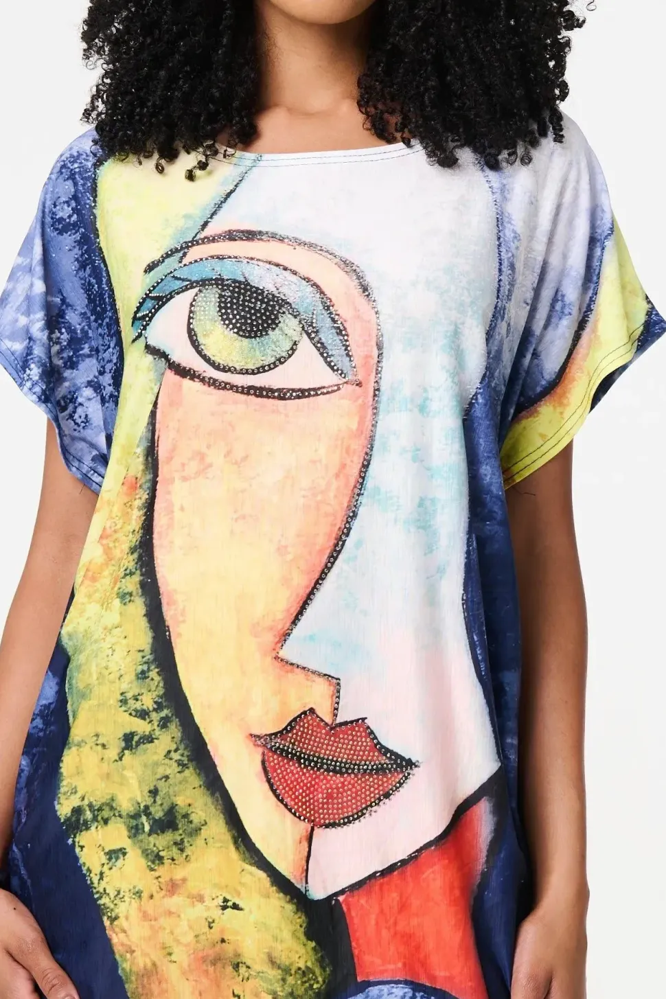 Graphic Print Short Sleeve Relaxed Tunic