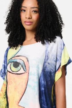 Graphic Print Short Sleeve Relaxed Tunic