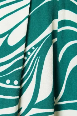 Green Abstract Wide Leg Trouser