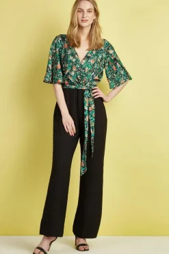Green Animal Wrap Jumpsuit
