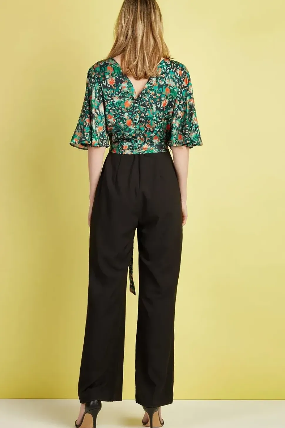 Green Animal Wrap Jumpsuit