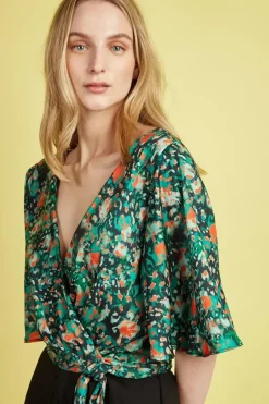 Green Animal Wrap Jumpsuit