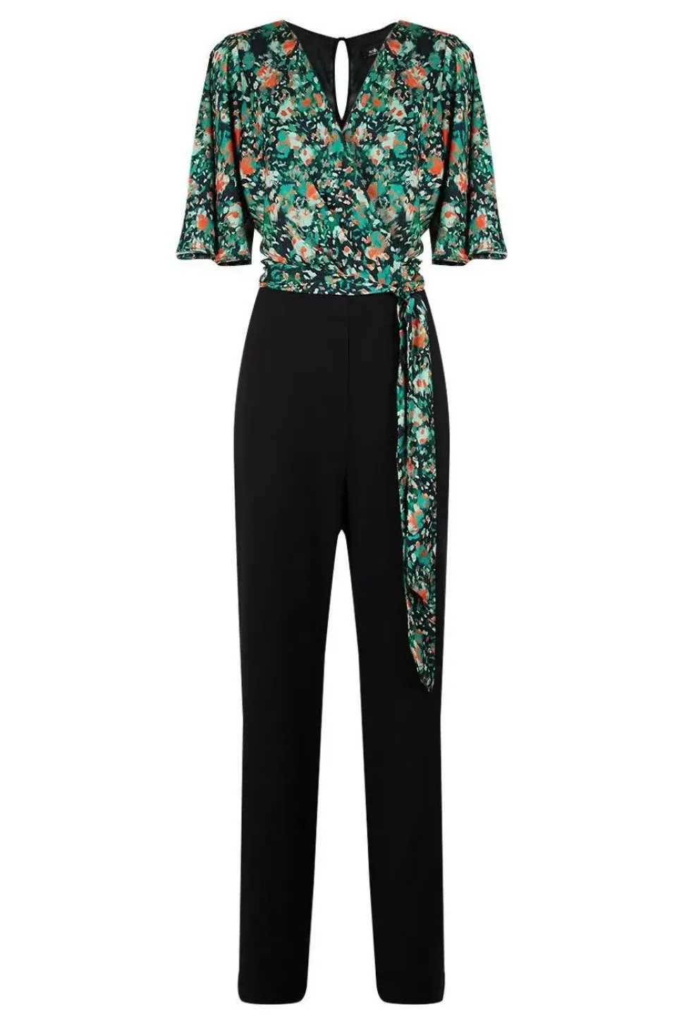 Green Animal Wrap Jumpsuit