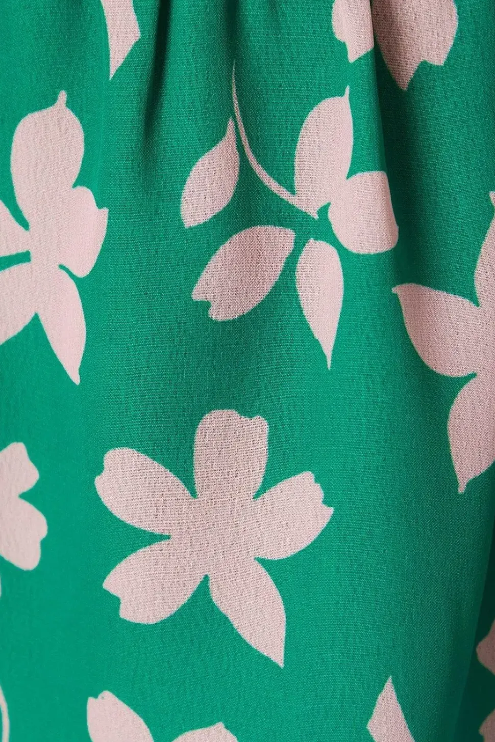Green Ditsy Frill Neck Puff Sleeve Peplum Blouse