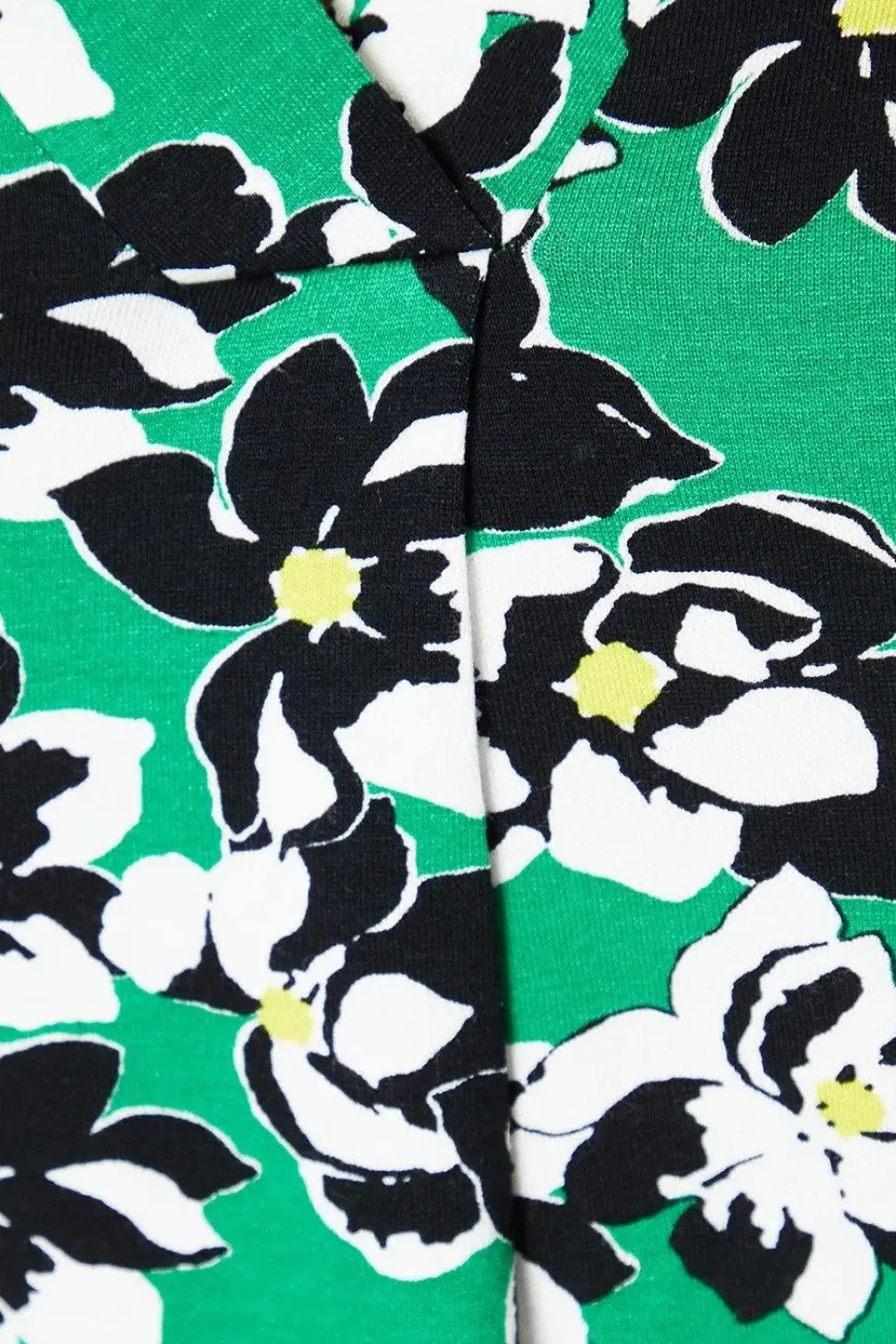 Green Floral Jersey Sleeveless Frill Top