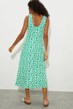 Green Floral Midi Dress