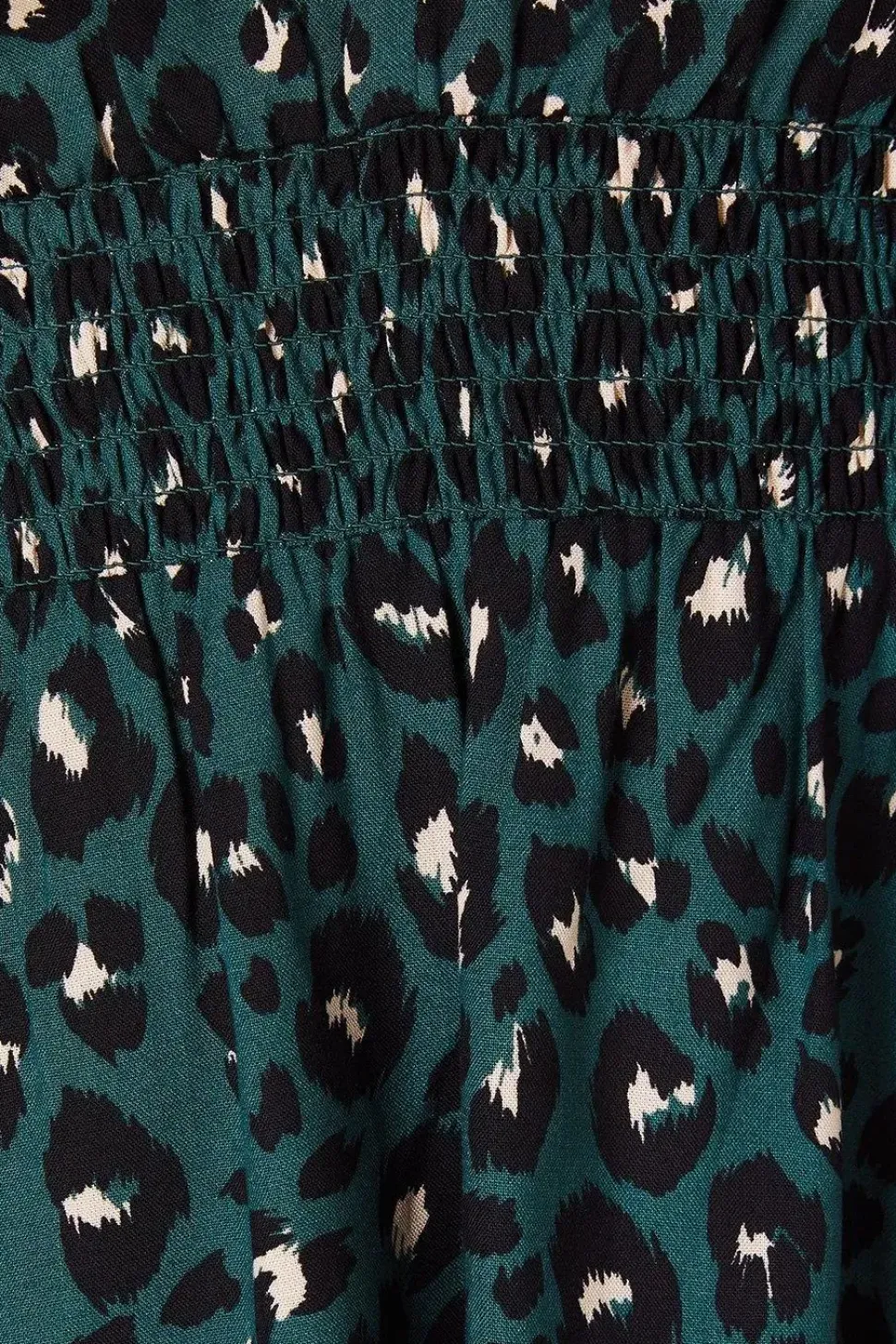 Green Leopard V Neck Mini Dress