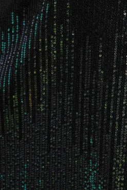 Green Ombre Sequin Midi Skirt