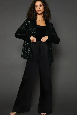 Green Sequin Waterfall Jacket
