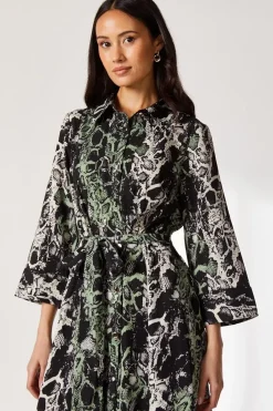 Green Snake Shirt Dress