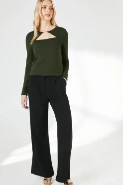 Green Trim Detail Ponte Top
