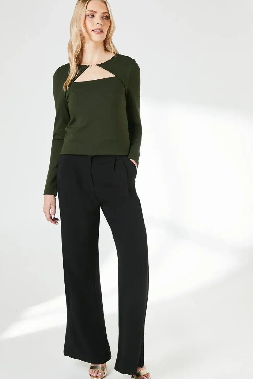 Green Trim Detail Ponte Top