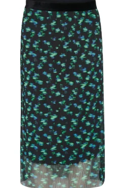 HaliejadeSZ Printed Mesh Midi Skirt-
