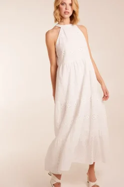Halter Neck Broderie Detailed Maxi Dress