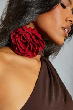 Halter Neck Corsage Ruched Mesh Maxi Dress