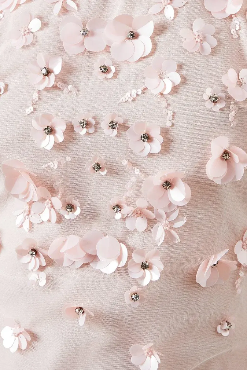 Halterneck Trailing Floral Embellished Bridesmaids Dress