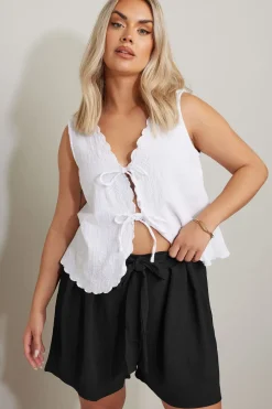 Hammered Satin Belted Shorts