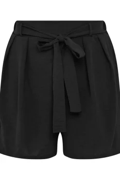 Hammered Satin Belted Shorts