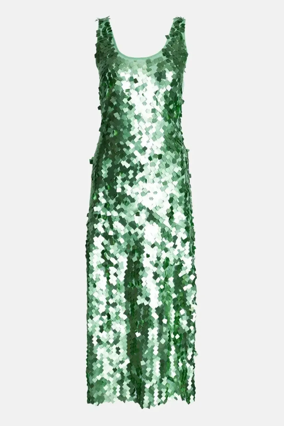 Hand Embellished Sequin V Neck Midi Dress