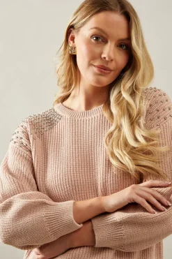 Hand Embellished Shoulder Cosy Sweater