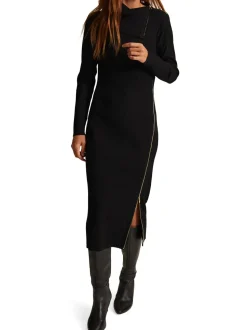 Hartley Zip Ribbed Column Dress-