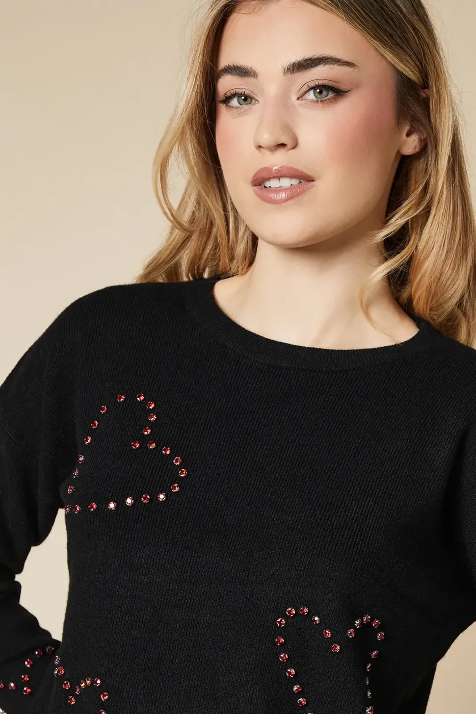 Heart Detail Crew Neck Jumper