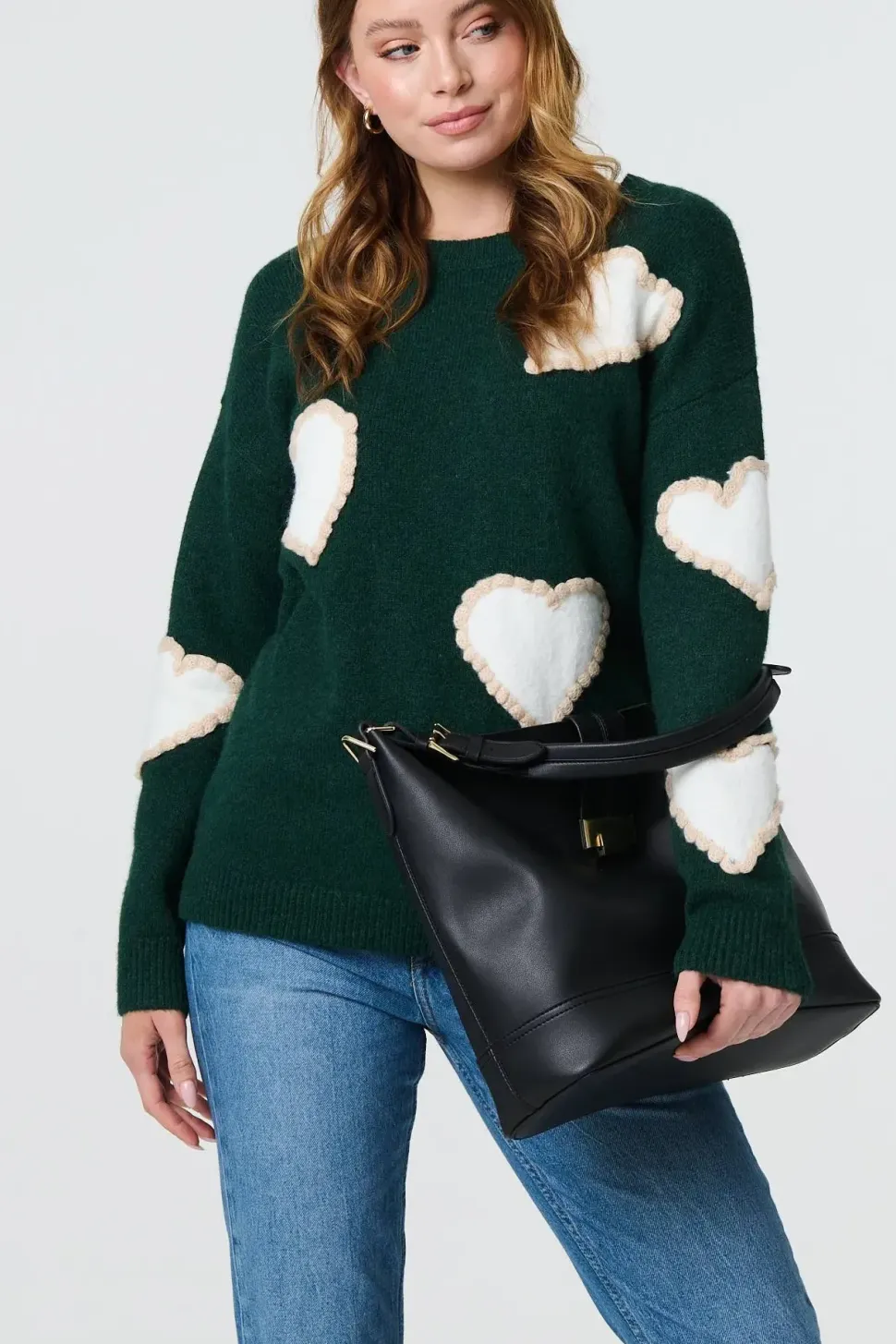 Heart Embellished Slim Jumper