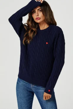 Heart Embroidery Jumper Top