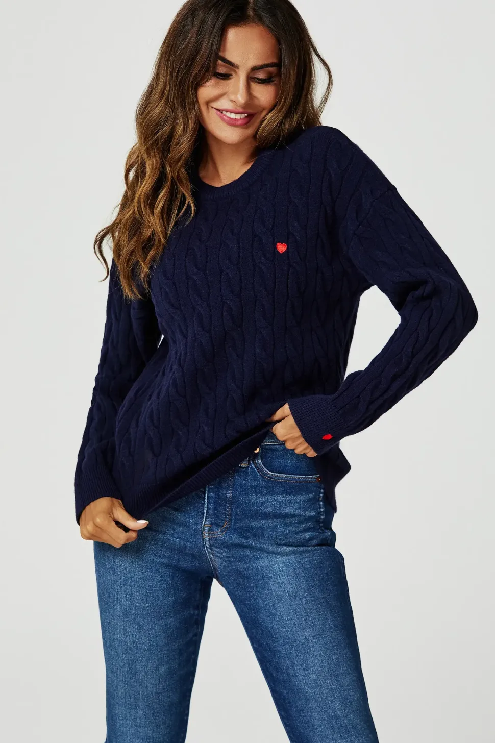 Heart Embroidery Jumper Top