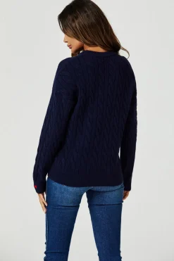 Heart Embroidery Jumper Top