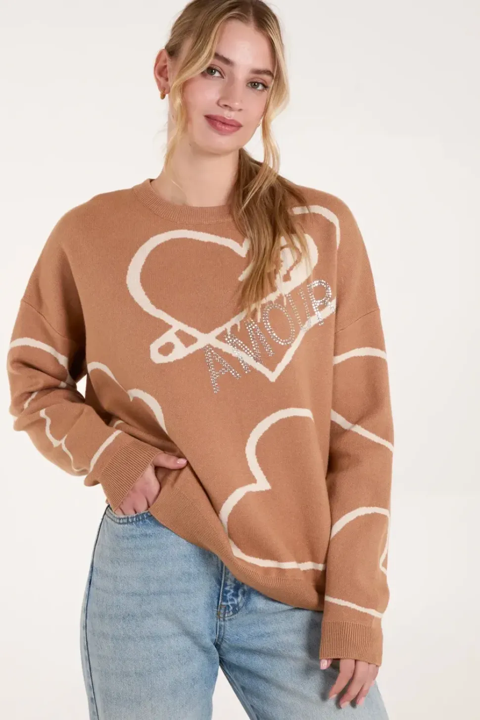 Heart Print 'Amour' Jumper