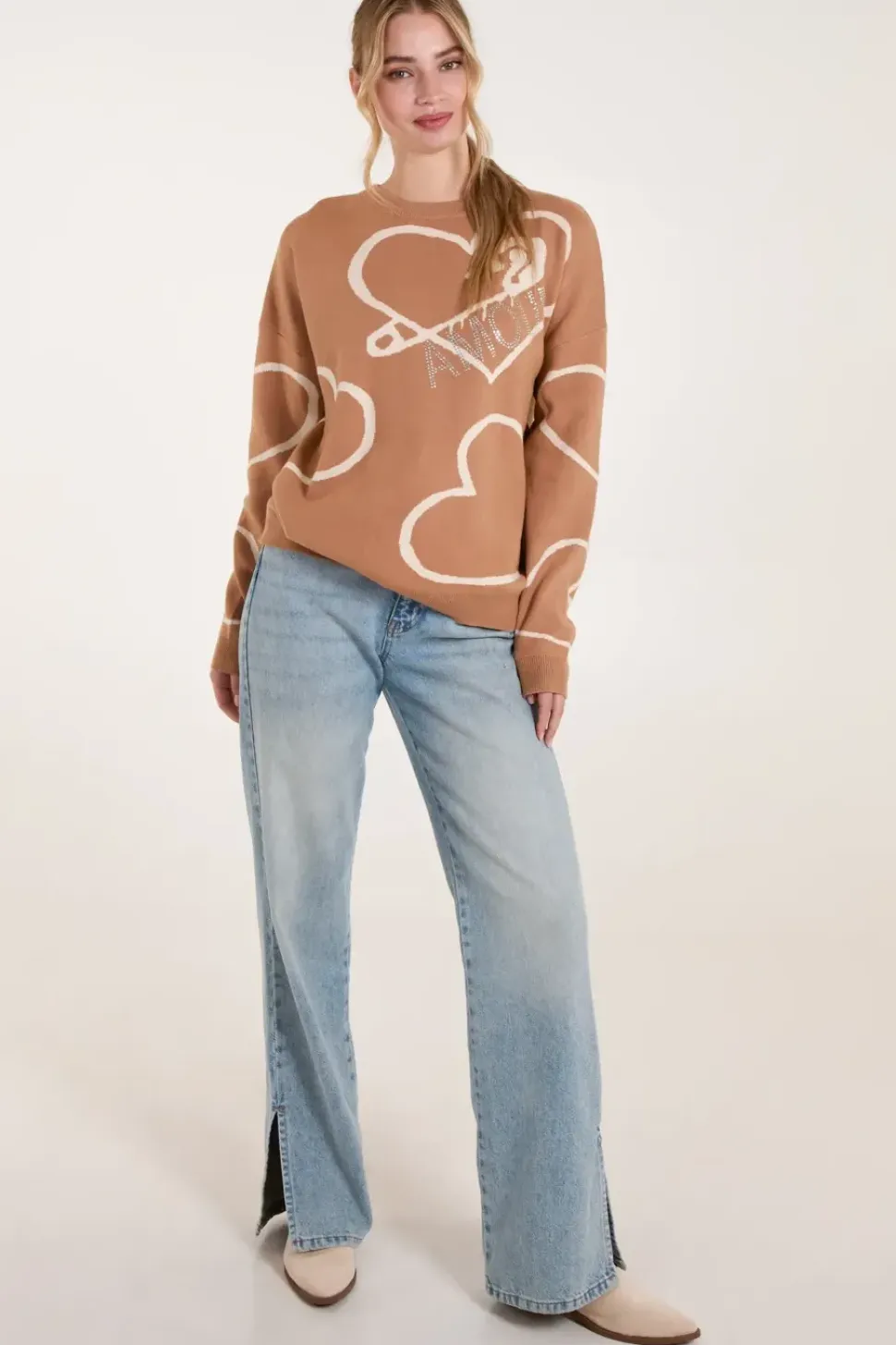 Heart Print 'Amour' Jumper