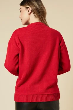 Heart Striped Crew Neck Jumper