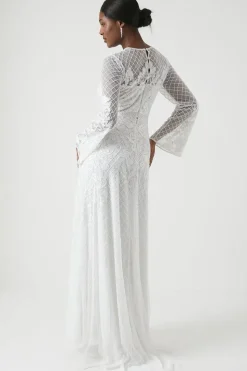Heavily Embellished Boho Wedding Dress