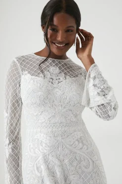 Heavily Embellished Boho Wedding Dress
