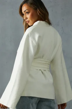 Heavyweight Knitted Belted Wrap Kimono Cardigan