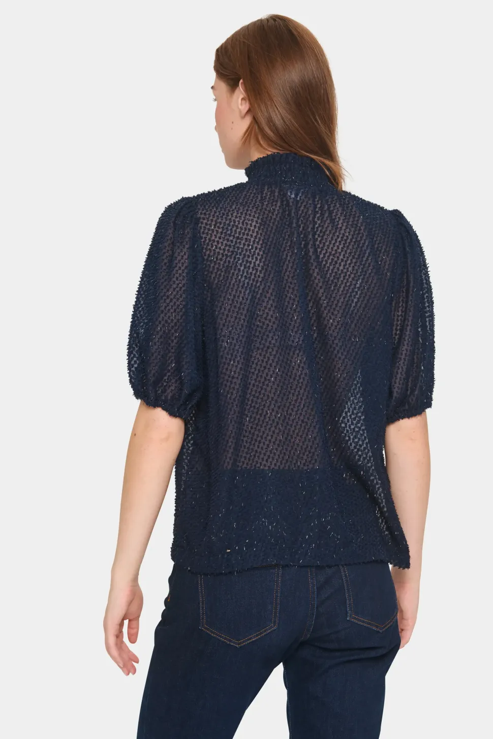 HelmaSZ Blouse Smock Neck Casual Fit-