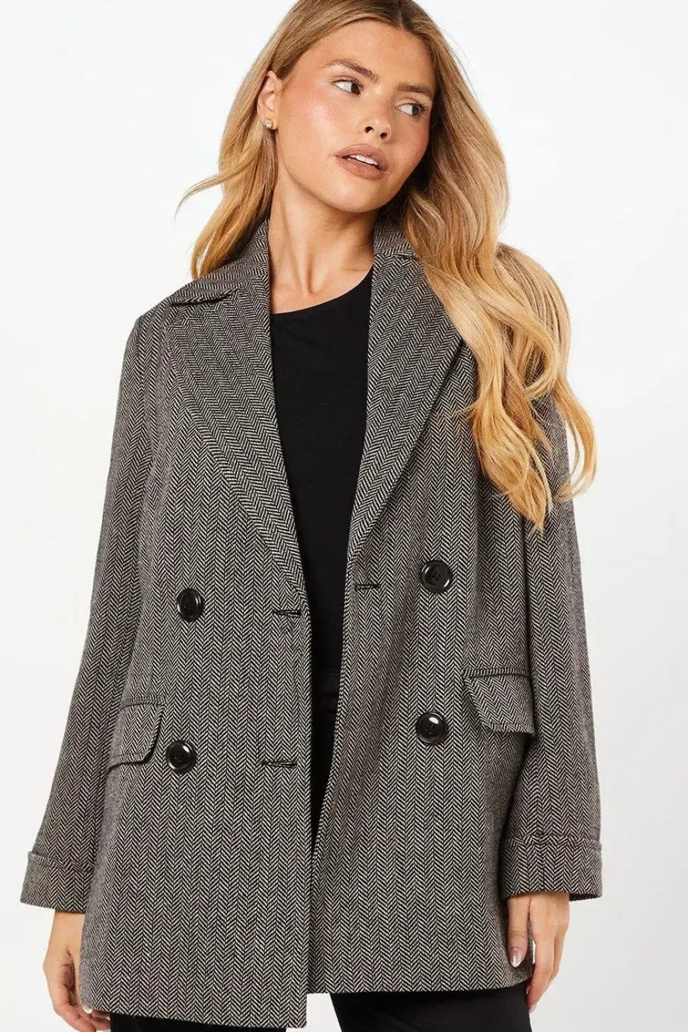 Herringbone Peacoat