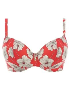 Hibiscus Beach Plunge Bikini Top