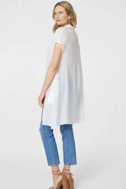 High Low Longline Button-Up Shirt