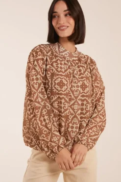 High Neck Baroque Blouse
