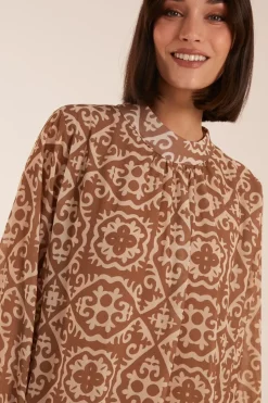 High Neck Baroque Blouse