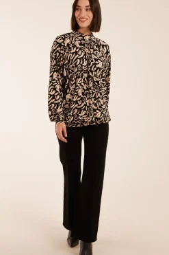 High Neck Batwing Top